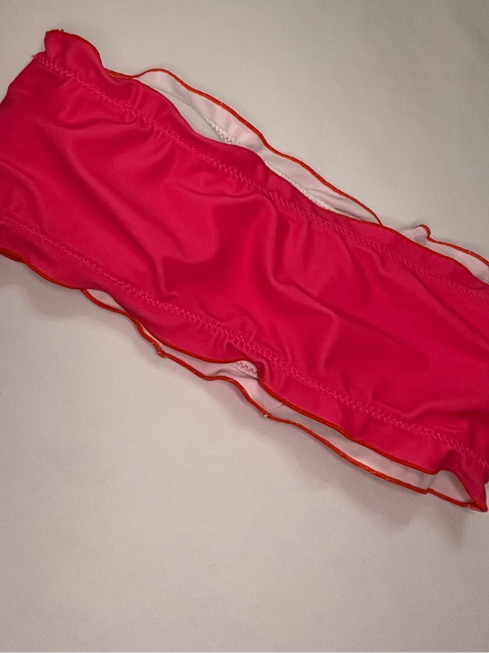 SHEIN Colorblock Bandeau Bikini Top in Red, Pink, Coral Sz S - Picture 4 of 5